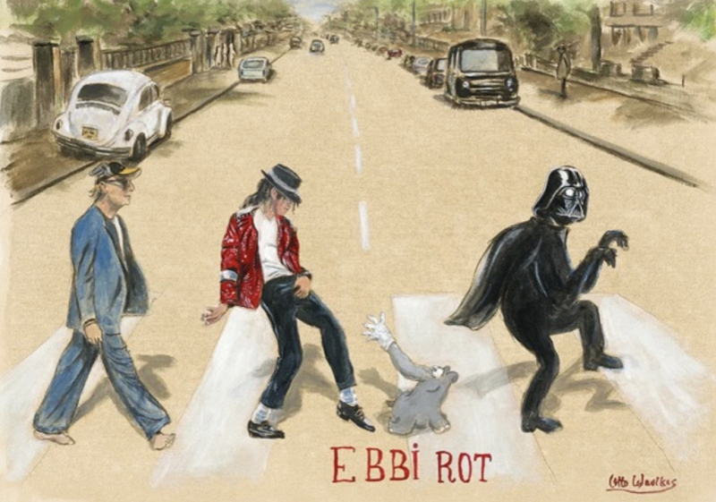 OTTO WAALKES: Ebbi Rot - Star Edition (Leinwanddruck)